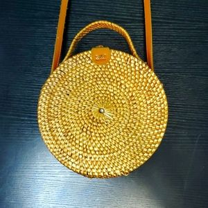 Handwoven Round Rattan Bag 